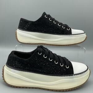 Wild Pair Women’s Highfive Bling Lace up Low Top Sneakers Black Size 7M